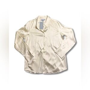 Antonio Melani Silk Button Up Blouse Size L NWT